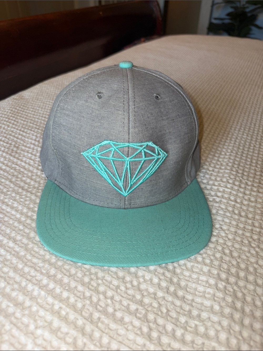 Diamond Supply Co. Grey Snapback with Mint Diamond Logo